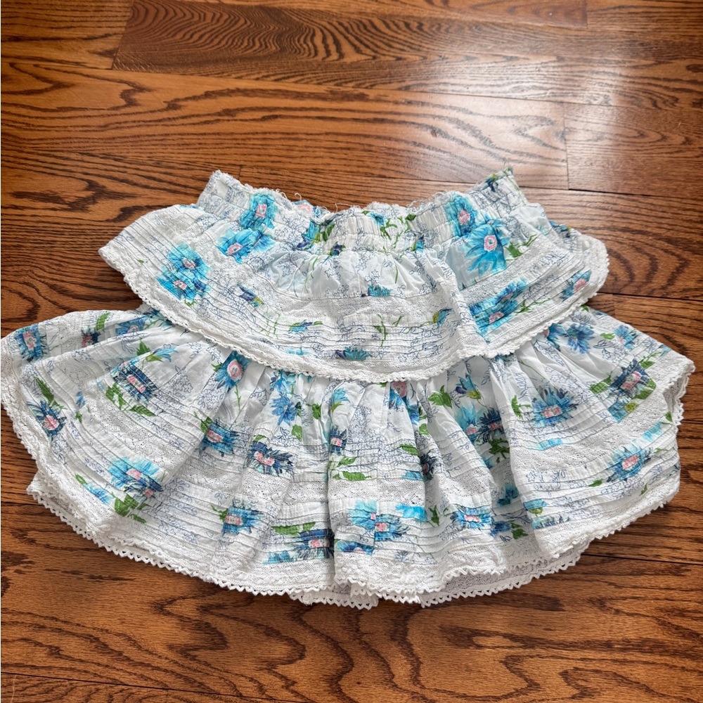 LoveShackFancy Floral Patchwork Skirt - image 1